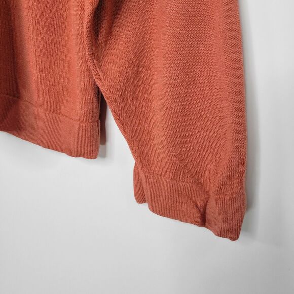Vintage GEOFFREY BEENE Orange Silk Blend Sweater Size XL Crew Neck Preppy - Picture 8 of 9